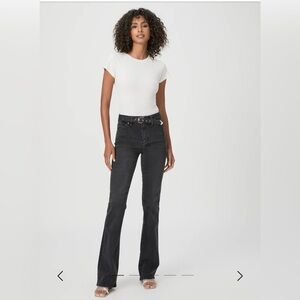 PAIGE High Rise Laurel Canyon Bootcut Jeans, Size 28, Black Sands